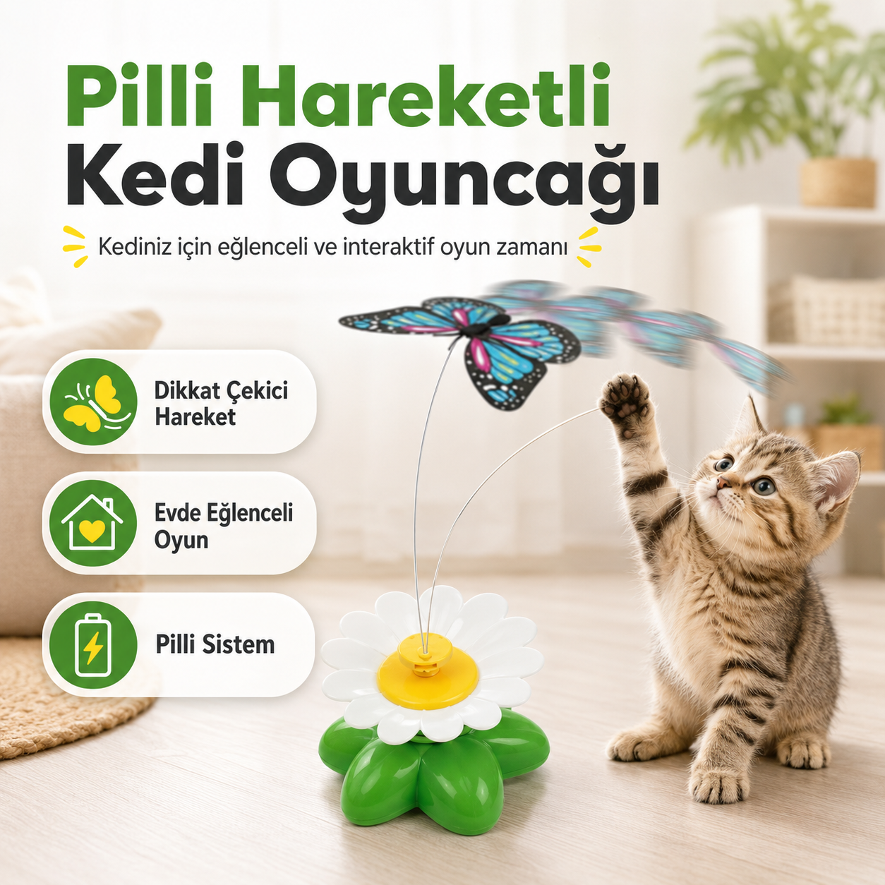 Dönen Kedi Oyuncağı – Pilli Hareketli Oyuncak