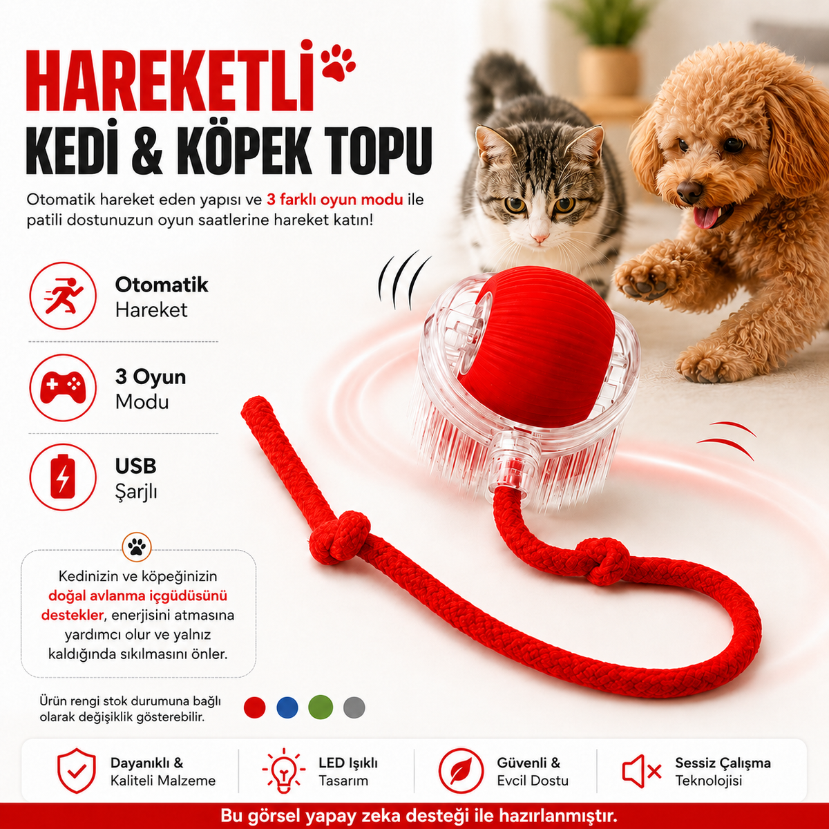 Hareketli Kedi & Köpek Topu