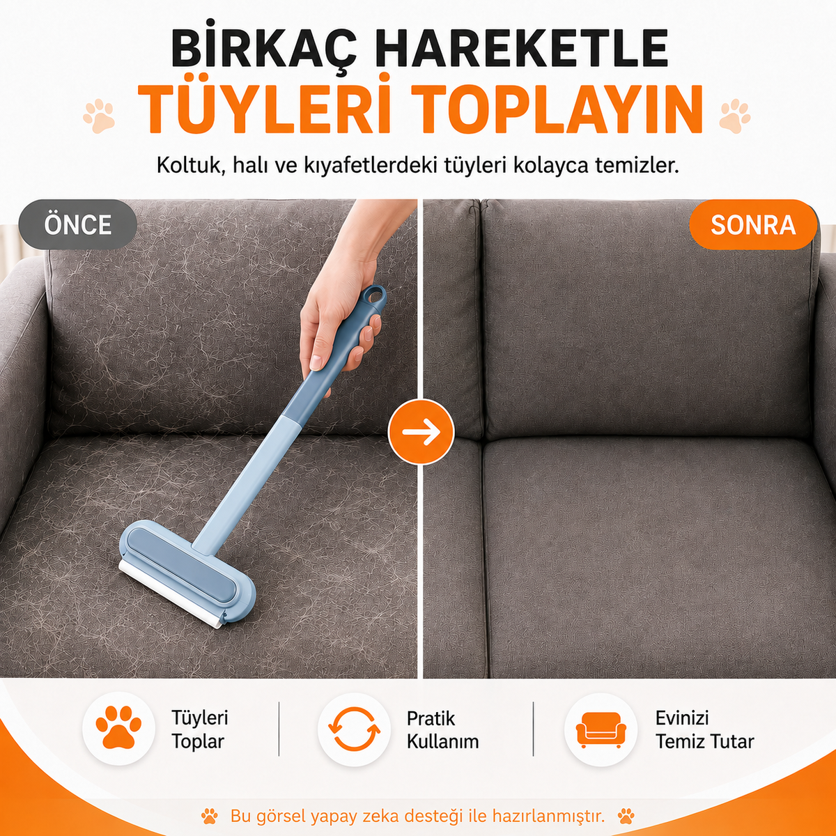 Çok Amaçlı Kedi & Köpek Tüy Toplayıcı