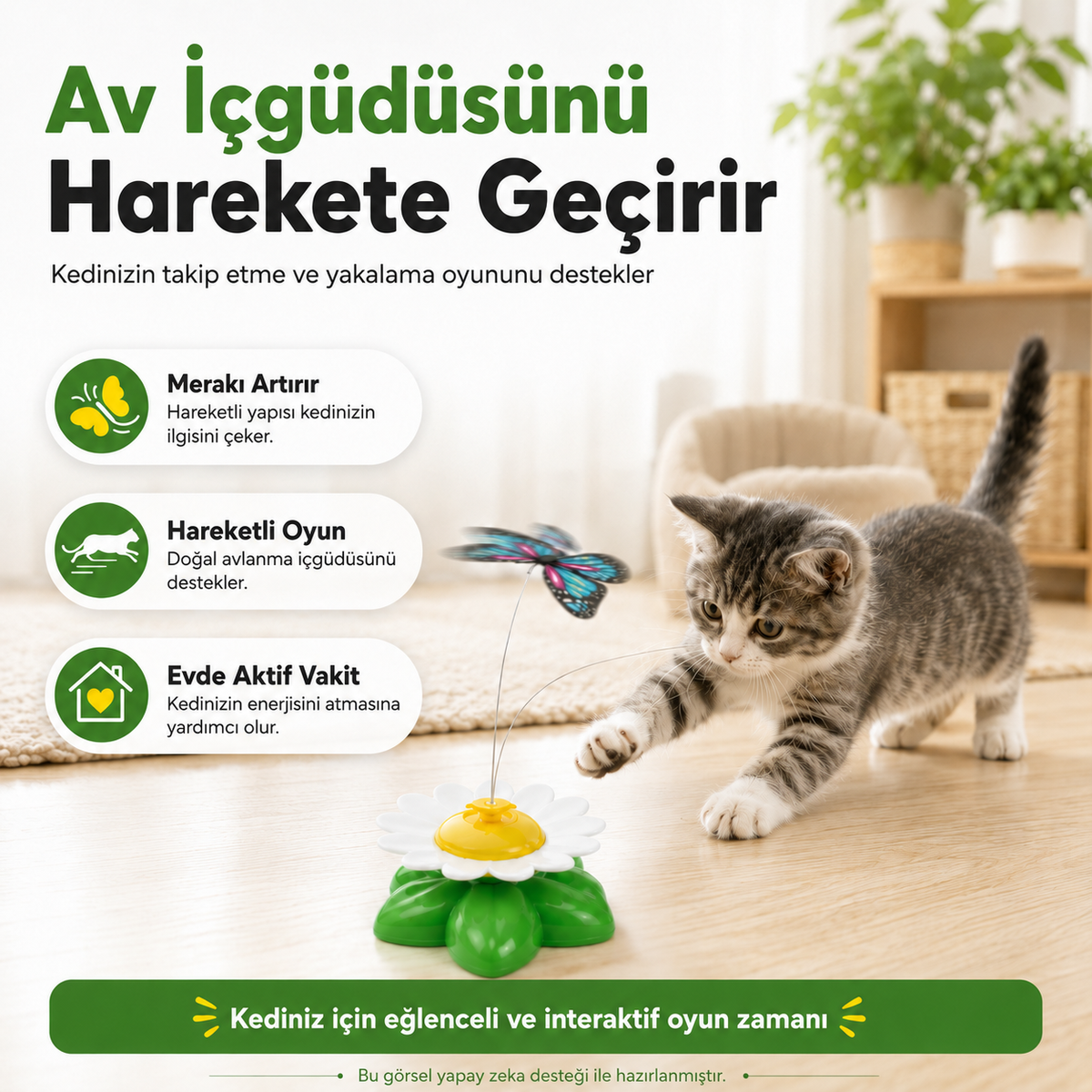 Dönen Kedi Oyuncağı – Pilli Hareketli Oyuncak