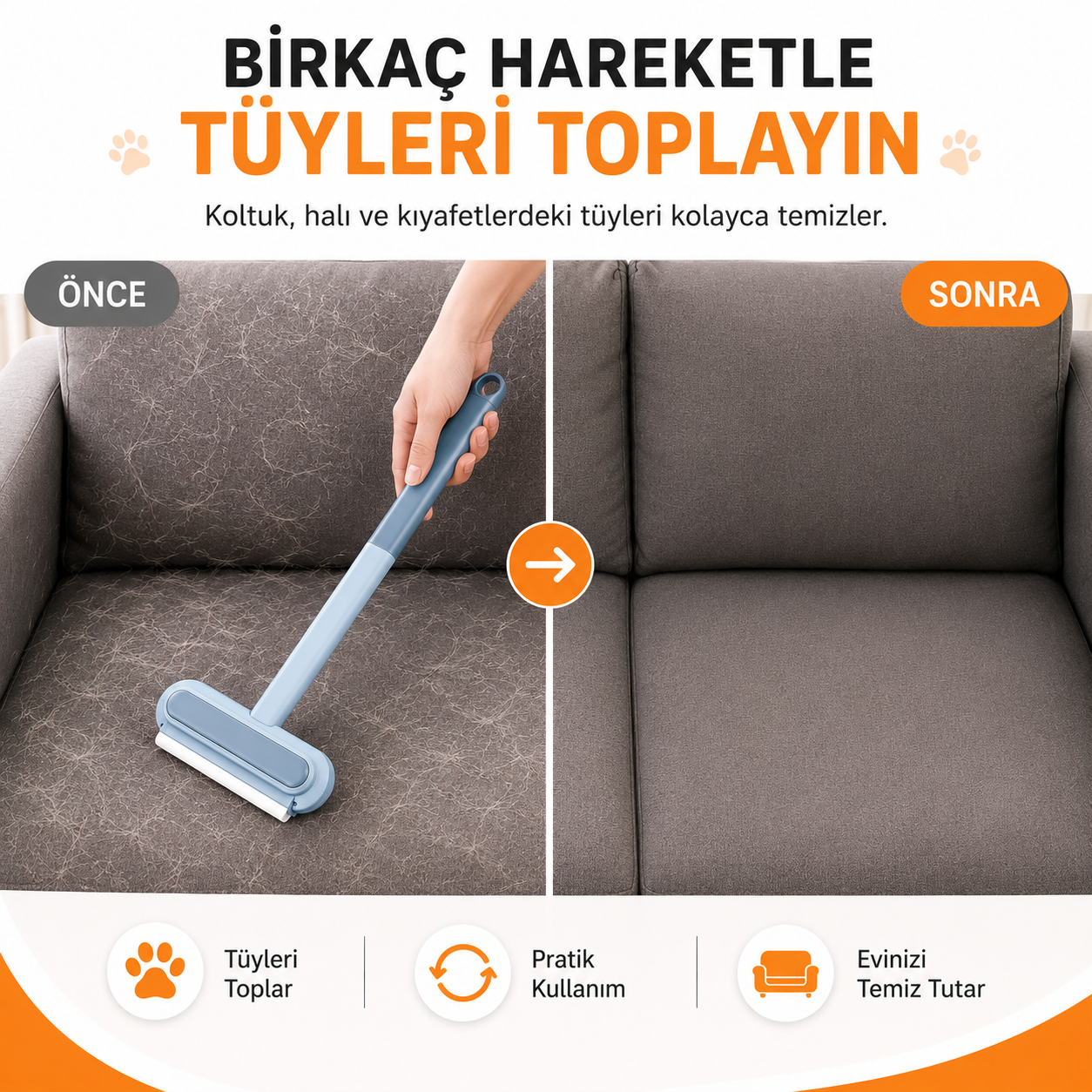 Çok Amaçlı Kedi & Köpek Tüy Toplayıcı
