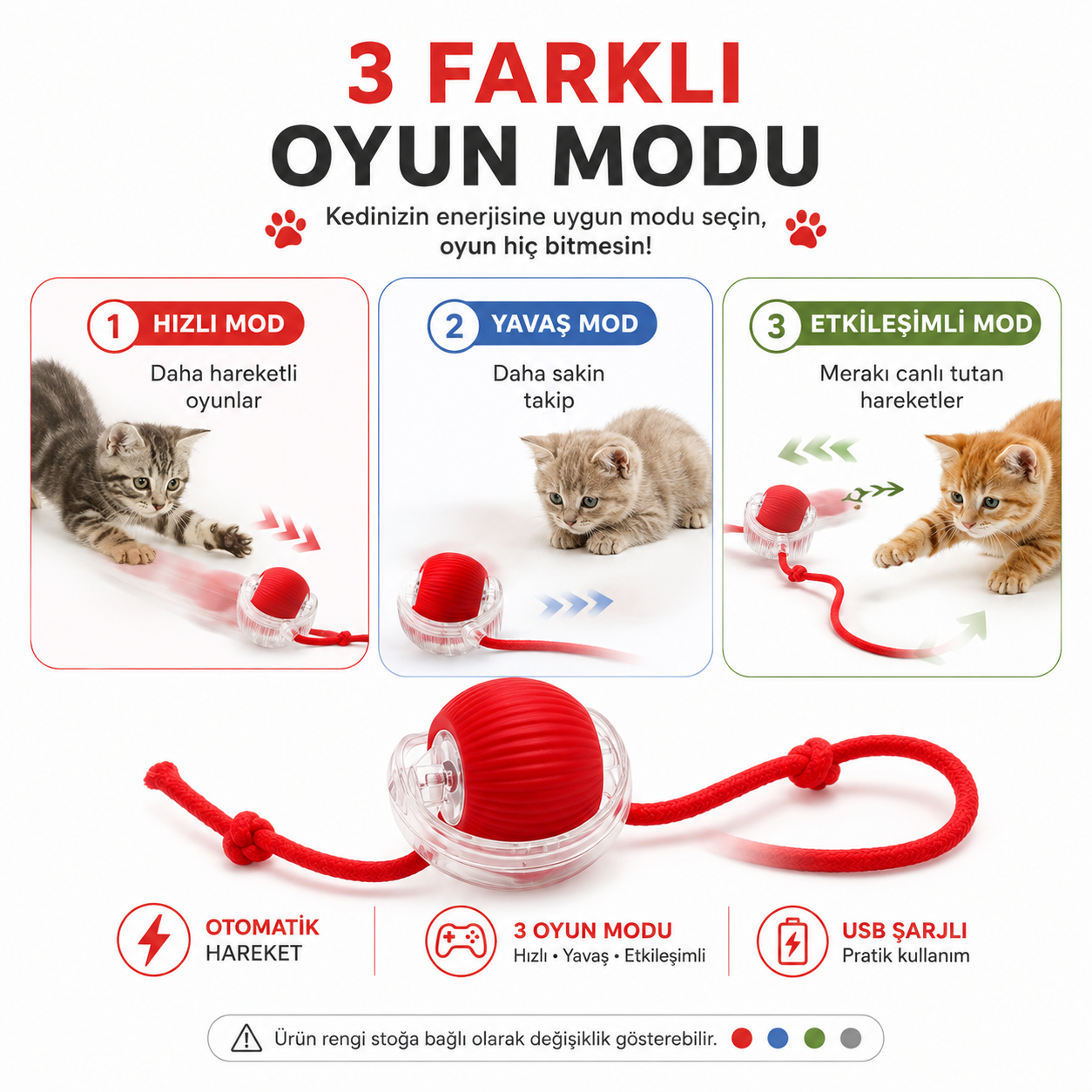 USB Şarjlı Akıllı Kedi Oyuncağı